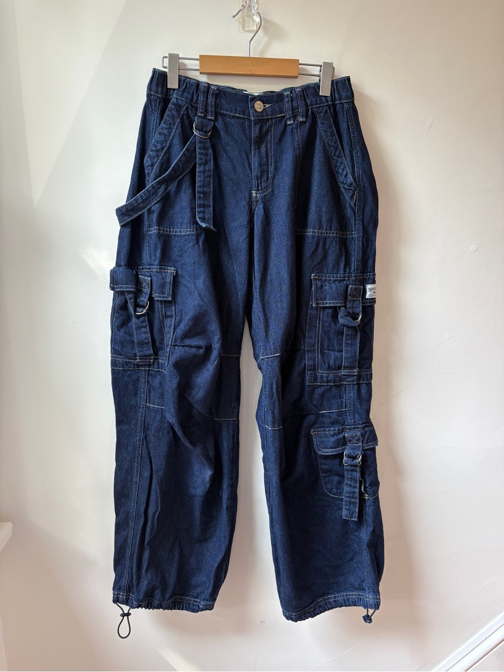 BDG Dark Blue Wide-Leg Cargo Jeans for Women - Picture 14 of 15